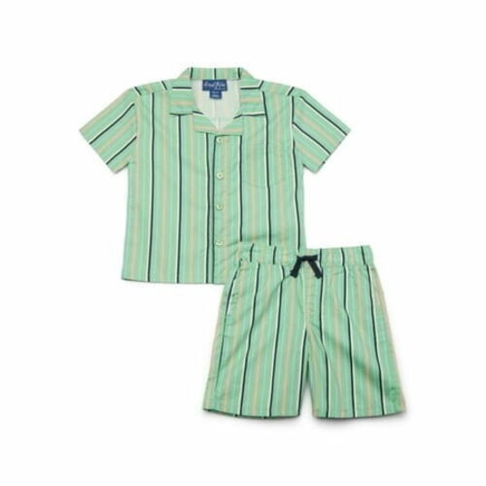 Freestyle Revolution Toddler Boys Outfit Size 3T Green Plaid Set Cotton 2-Pc